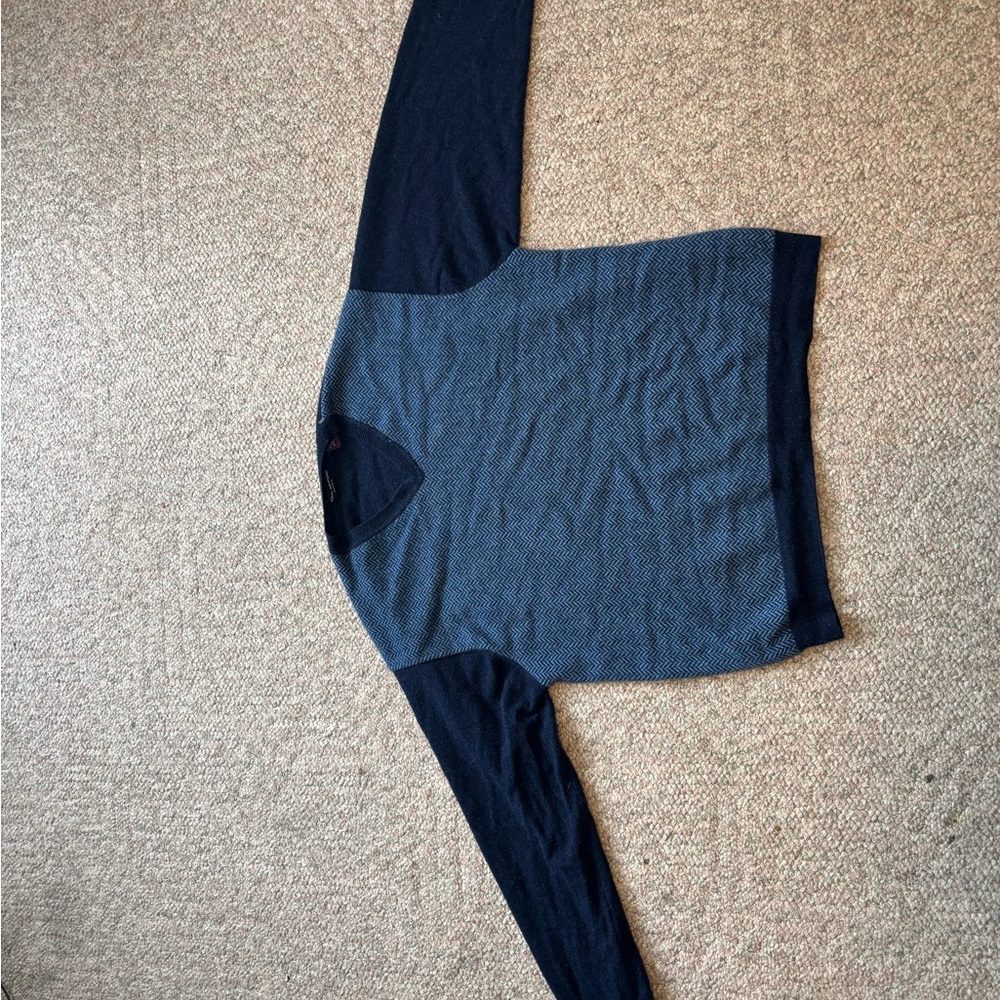 John Ashford Navy and Black Cashmere Sweater